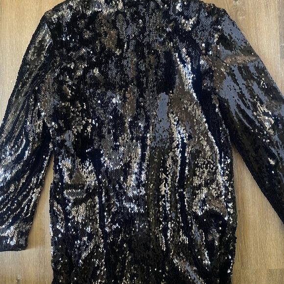 Cartonnier Black Sequined Tuxedo Blazer - Picture 2 of 4